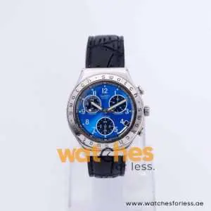 Swatch Men’s Swiss Made Quartz Black Leather Strap Blue Dial 40mm Watch YCS40096 UAE DUBAI AJMAN SHARJAH ABU DHABI RAS AL KHAIMA UMM UL QUWAIN ALAIN FUJAIRAH