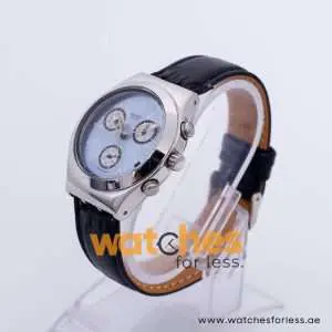 Swatch Men’s Swiss Made Quartz Black Leather Strap Ice Blue Dial 40mm Watch SW304SW UAE DUBAI AJMAN SHARJAH ABU DHABI RAS AL KHAIMA UMM UL QUWAIN ALAIN FUJAIRAH
