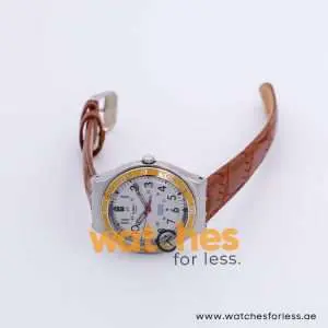 Swatch Men’s Swiss Made Quartz Brown Leather Strap Silver Dial 37mm Watch YGS462G UAE DUBAI AJMAN SHARJAH ABU DHABI RAS AL KHAIMA UMM UL QUWAIN ALAIN FUJAIRAH