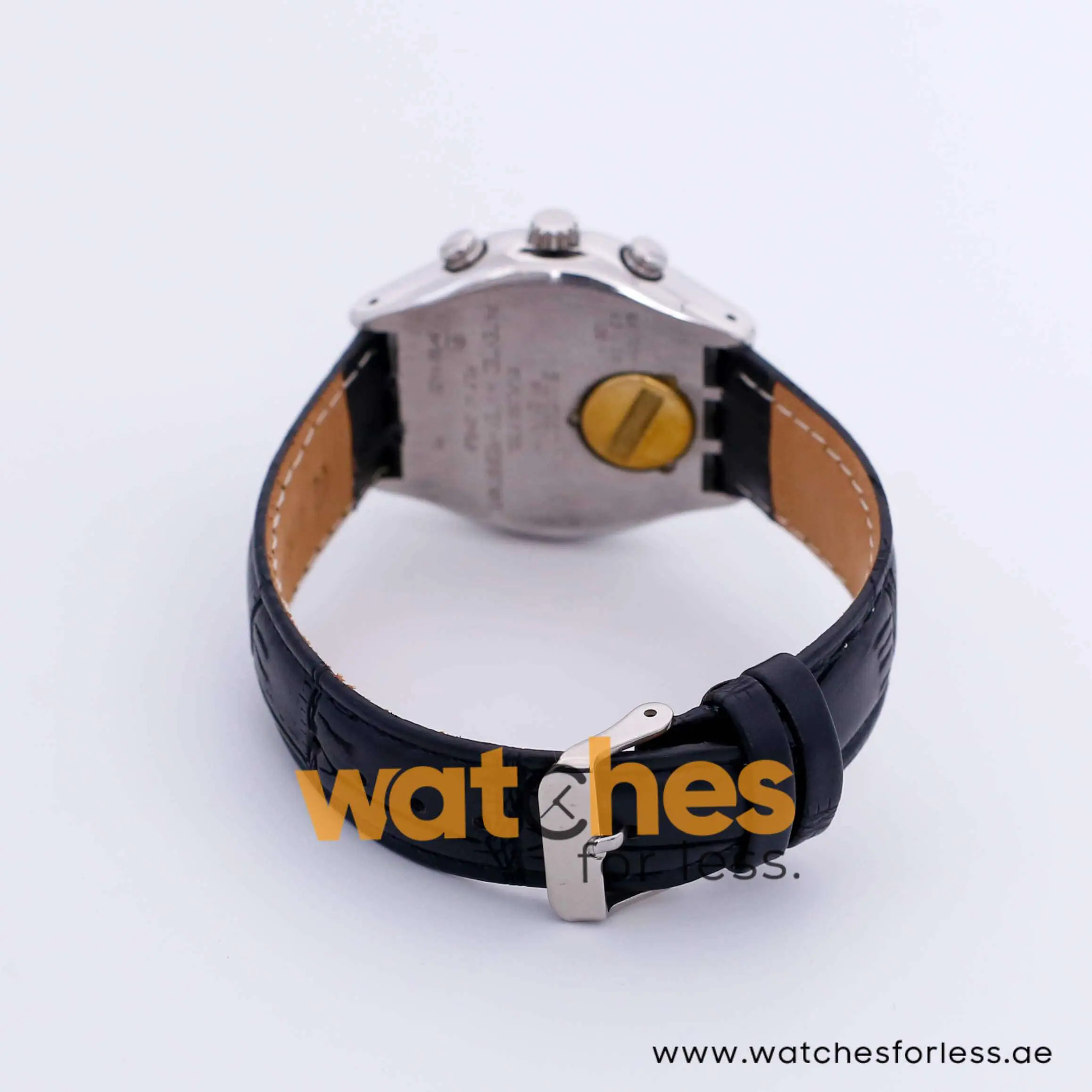 Swatch Men’s Swiss Made Quartz Black Leather Strap Black Dial 40mm Watch YGS36978 UAE DUBAI AJMAN SHARJAH ABU DHABI RAS AL KHAIMA UMM UL QUWAIN ALAIN FUJAIRAH