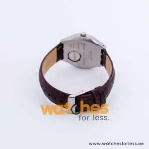 Swatch Men’s Swiss Made Quartz Dark Brown Leather Strap Blue Dial 37mm Watch YGS427G UAE DUBAI AJMAN SHARJAH ABU DHABI RAS AL KHAIMA UMM UL QUWAIN ALAIN FUJAIRAH