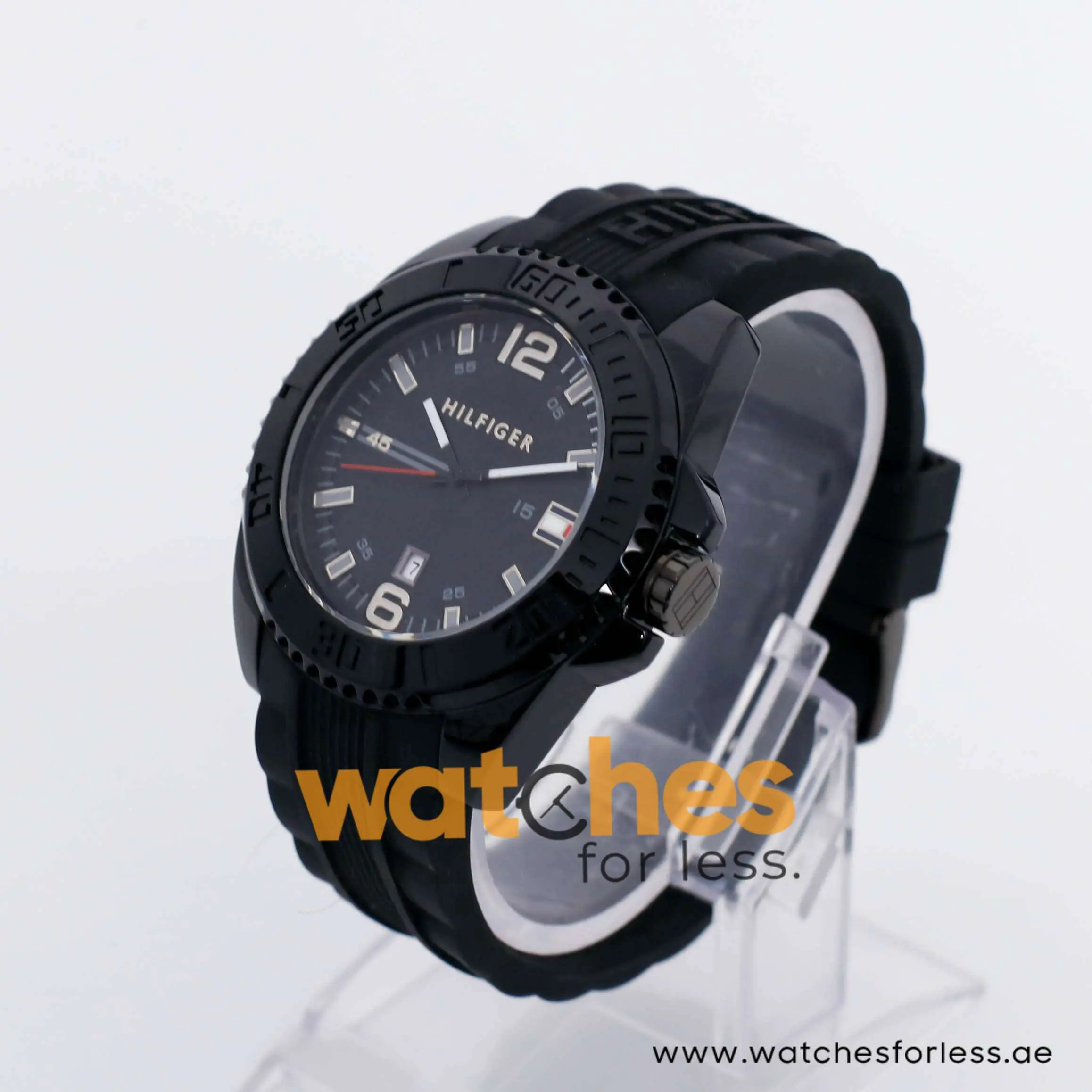 Tommy Hilfiger Men’s Quartz Black Silicone Strap Black Dial 46mm Watch 1791041 UAE DUBAI AJMAN SHARJAH ABU DHABI RAS AL KHAIMA UMM UL QUWAIN ALAIN FUJAIRAH