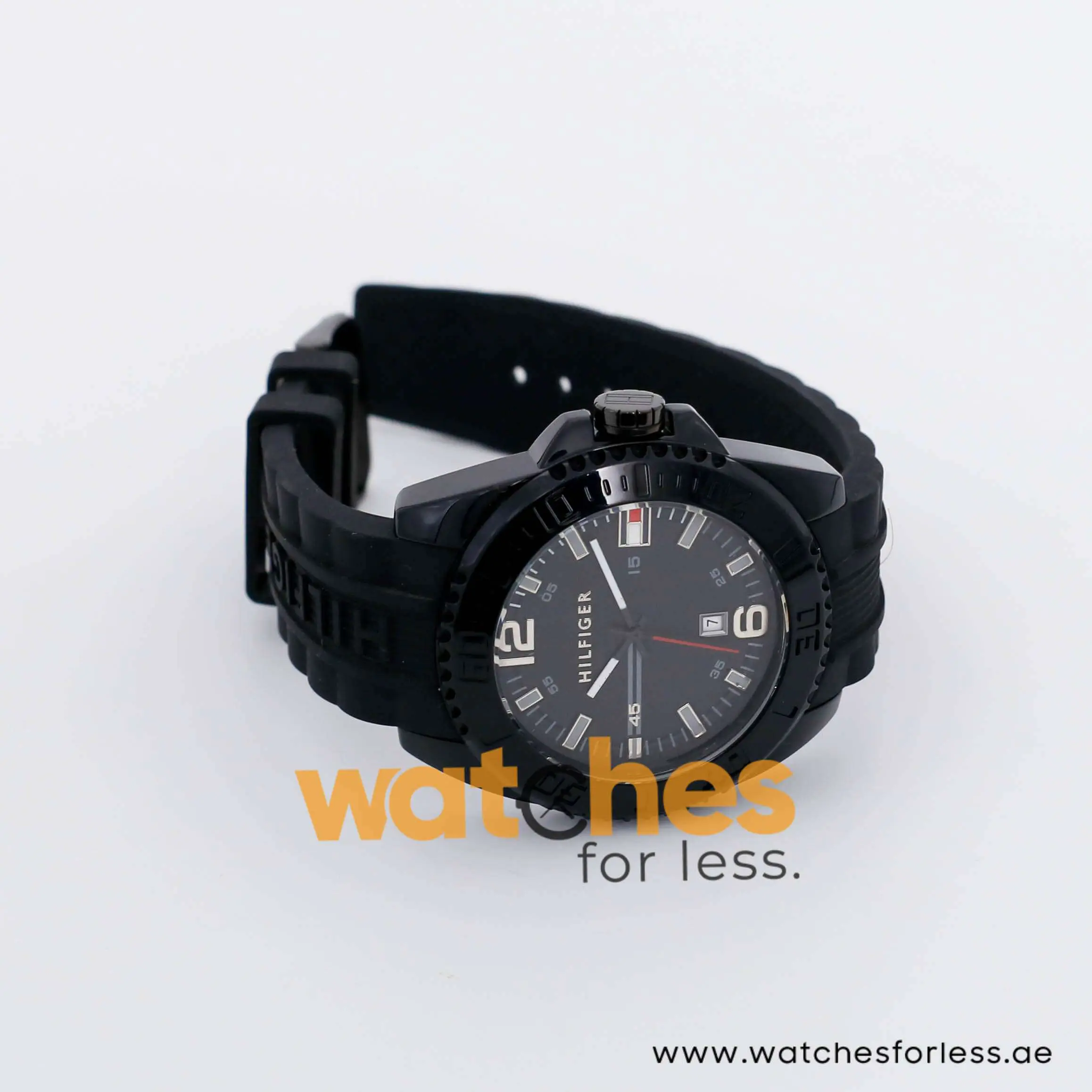 Tommy Hilfiger Men’s Quartz Black Silicone Strap Black Dial 46mm Watch 1791041 UAE DUBAI AJMAN SHARJAH ABU DHABI RAS AL KHAIMA UMM UL QUWAIN ALAIN FUJAIRAH