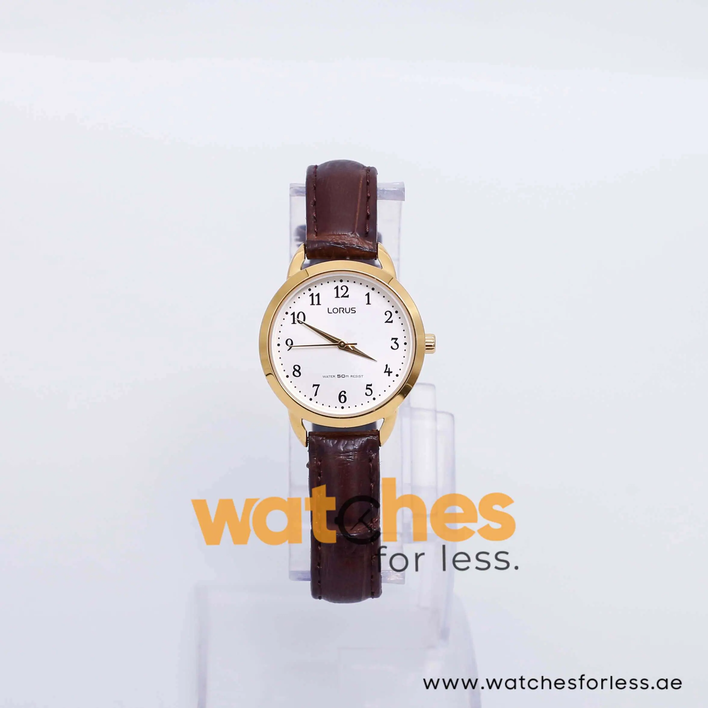 Lorus Women’s Quartz Brown Leather Strap White Dial 28mm Watch RG234NX9