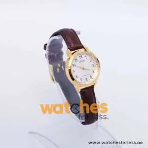 Lorus Women’s Quartz Brown Leather Strap White Dial 28mm Watch RG234NX9