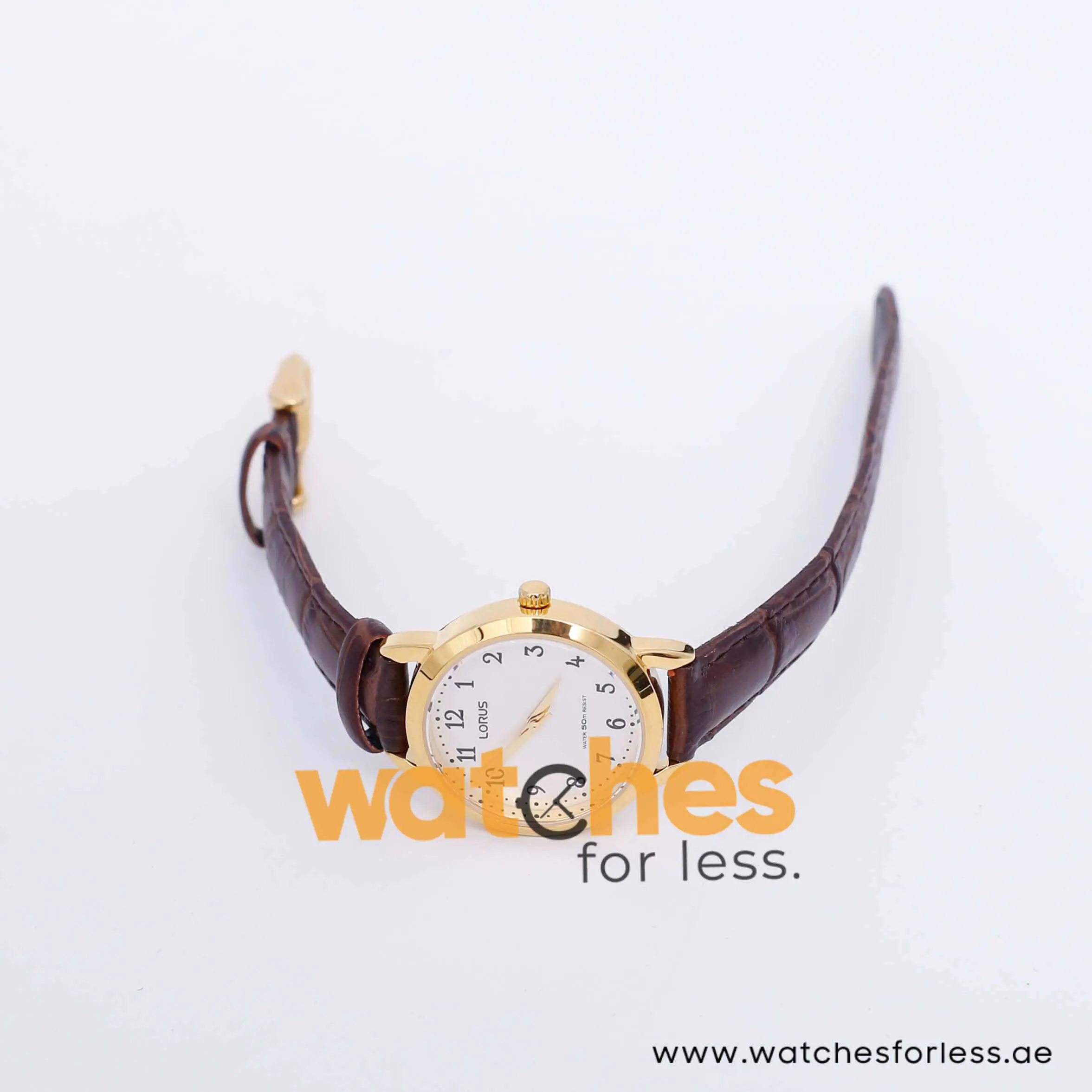 Lorus Women’s Quartz Brown Leather Strap White Dial 28mm Watch RG234NX9