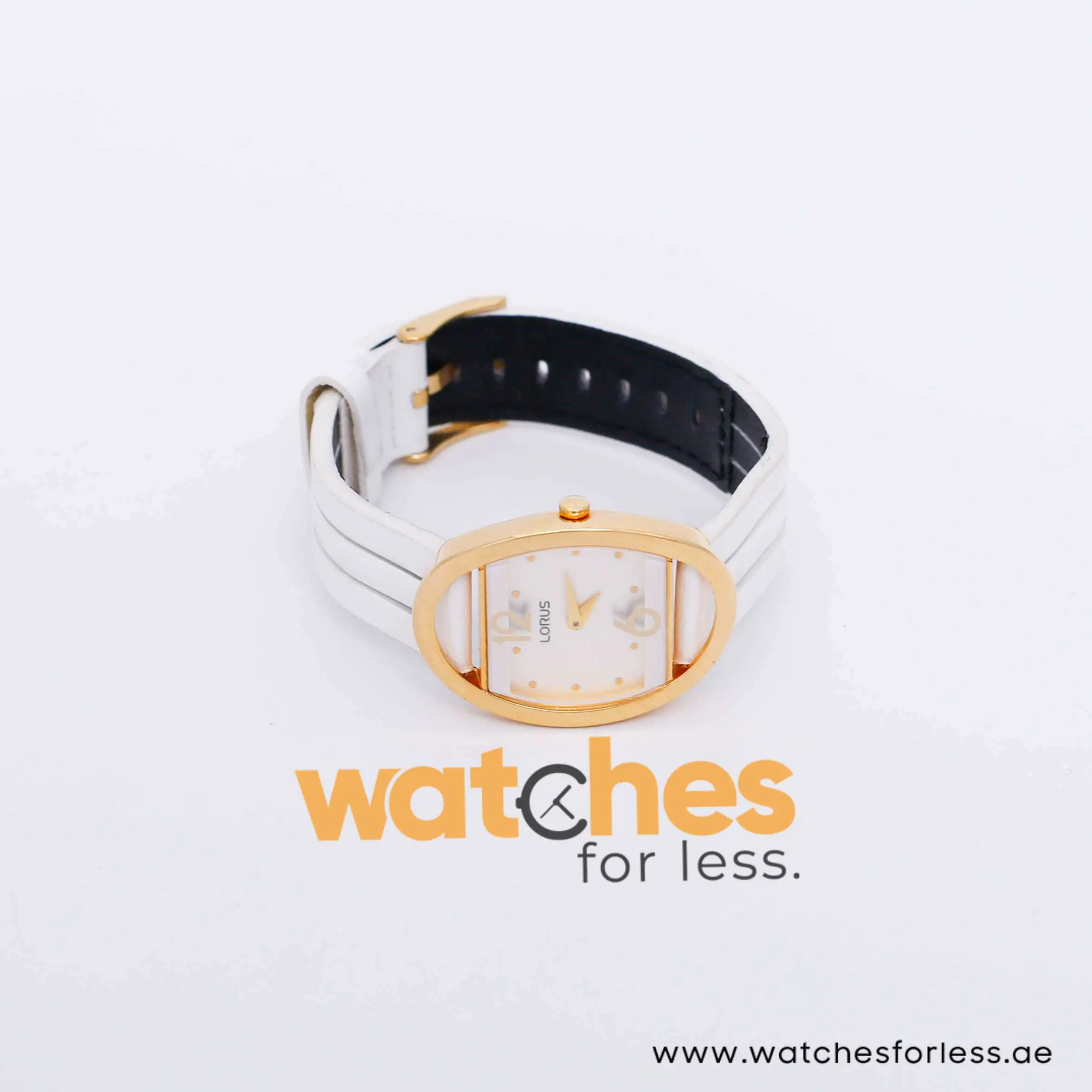 Lorus Women’s Quartz White Leather Strap White Dial 27mm Watch RRW14EX9