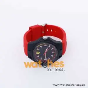 Ferrari Men’s Quartz Red Silicone Strap Black Dial 44mm Watch 830287