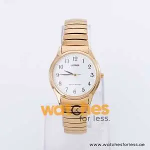 Lorus Men’s Quartz Gold Stainless Steel White Dial 35mm Watch RRS32JX8
