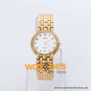 Lorus Women’s Quartz Gold Stainless Steel White Dial 33mm Watch RPU18AX