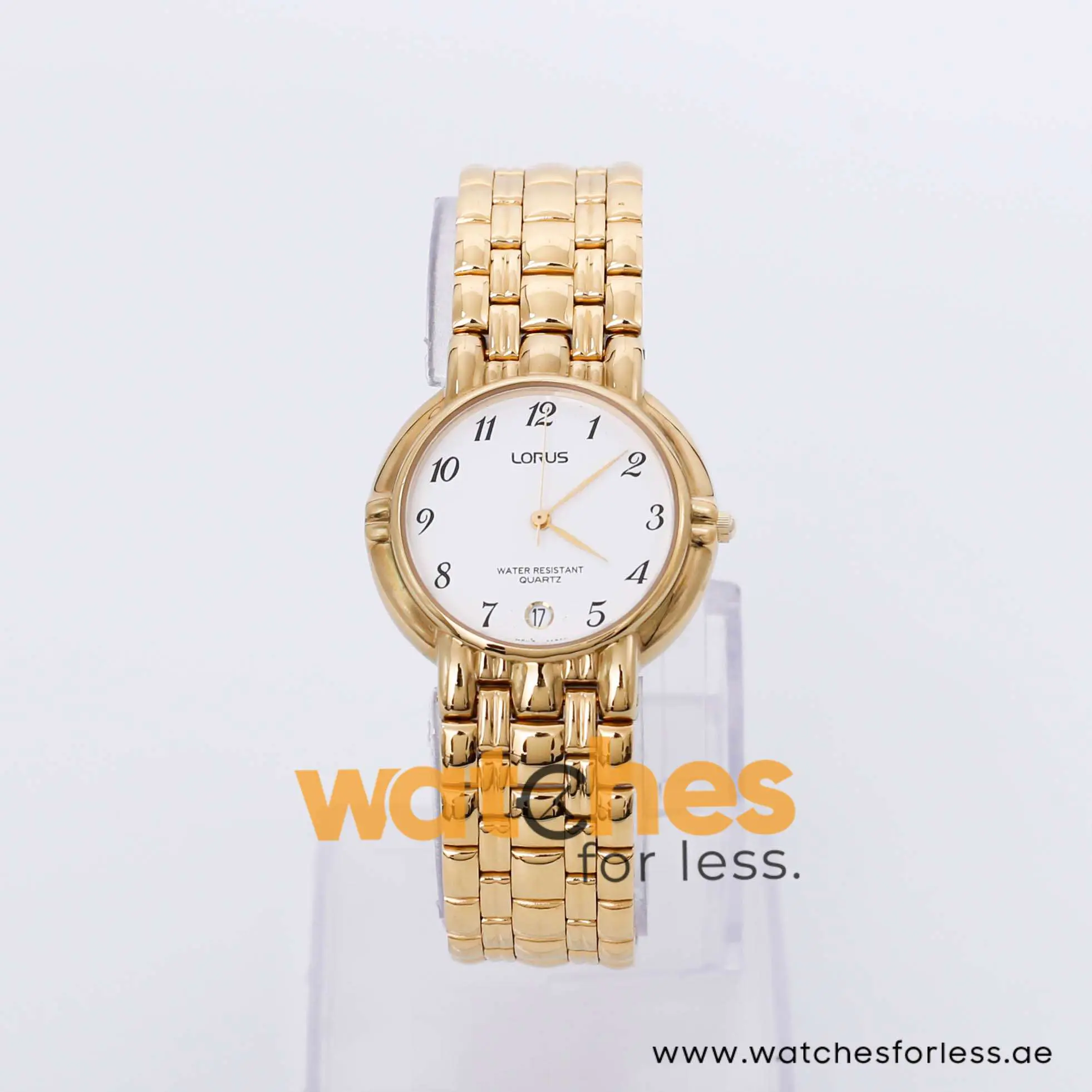 Lorus Women’s Quartz Gold Stainless Steel White Dial 33mm Watch RPU18AX