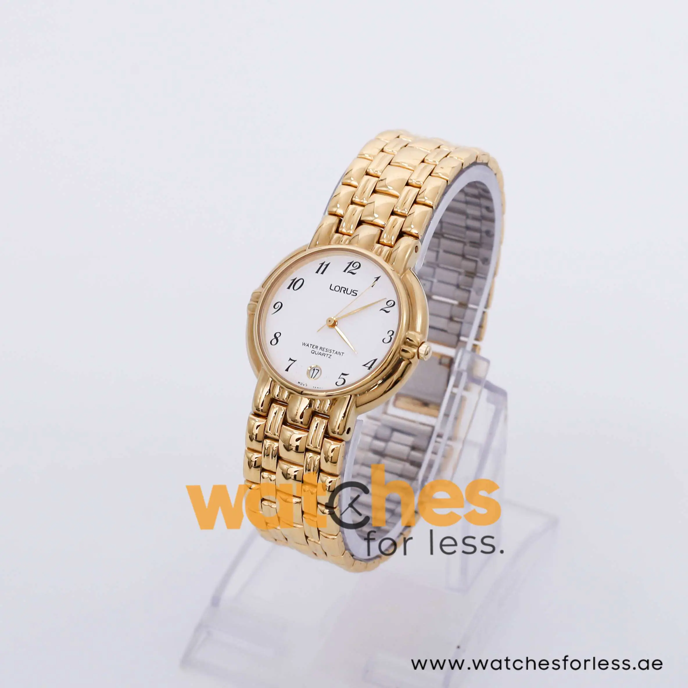 Lorus Women’s Quartz Gold Stainless Steel White Dial 33mm Watch RPU18AX