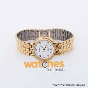 Lorus Women’s Quartz Gold Stainless Steel White Dial 33mm Watch RPU18AX
