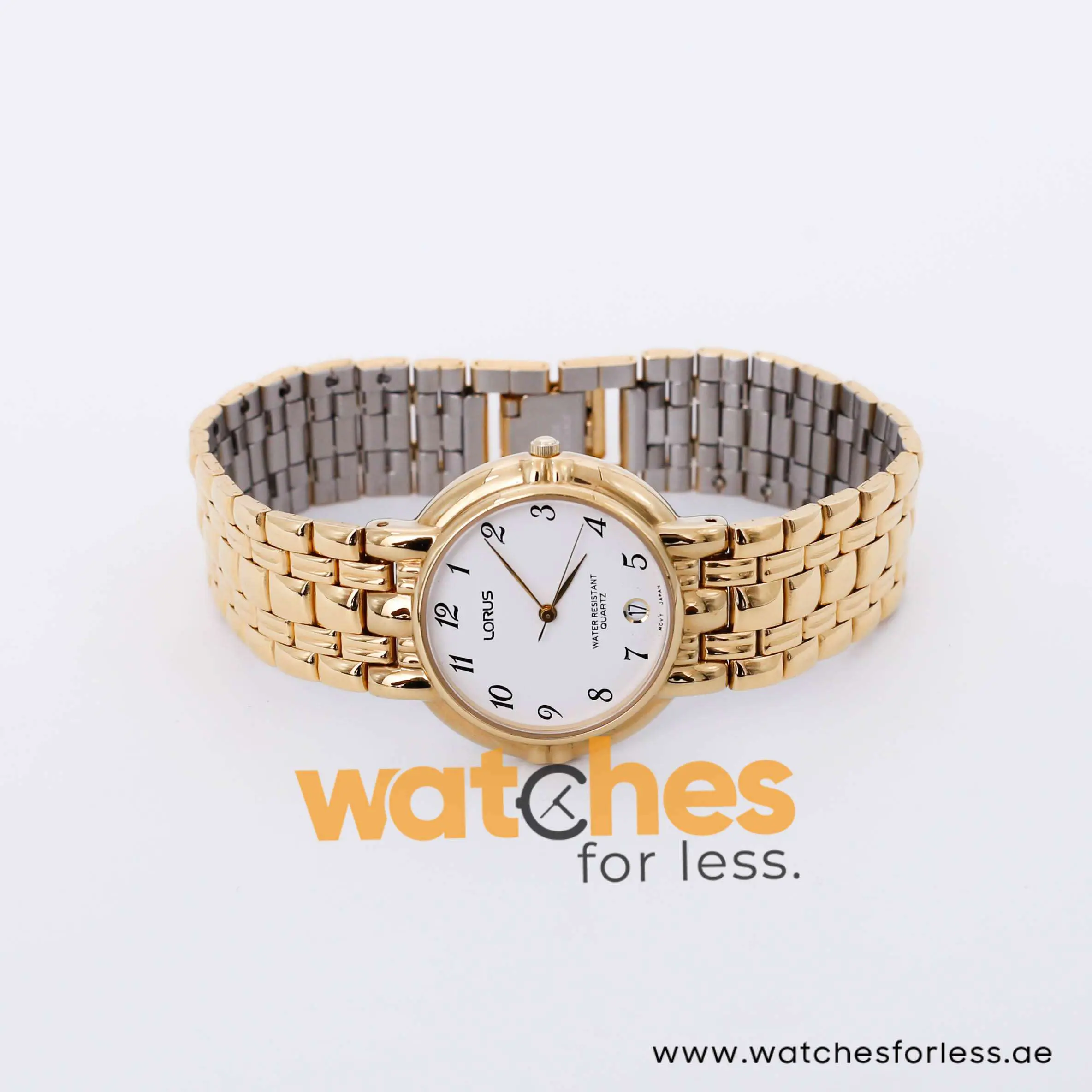 Lorus Women’s Quartz Gold Stainless Steel White Dial 33mm Watch RPU18AX