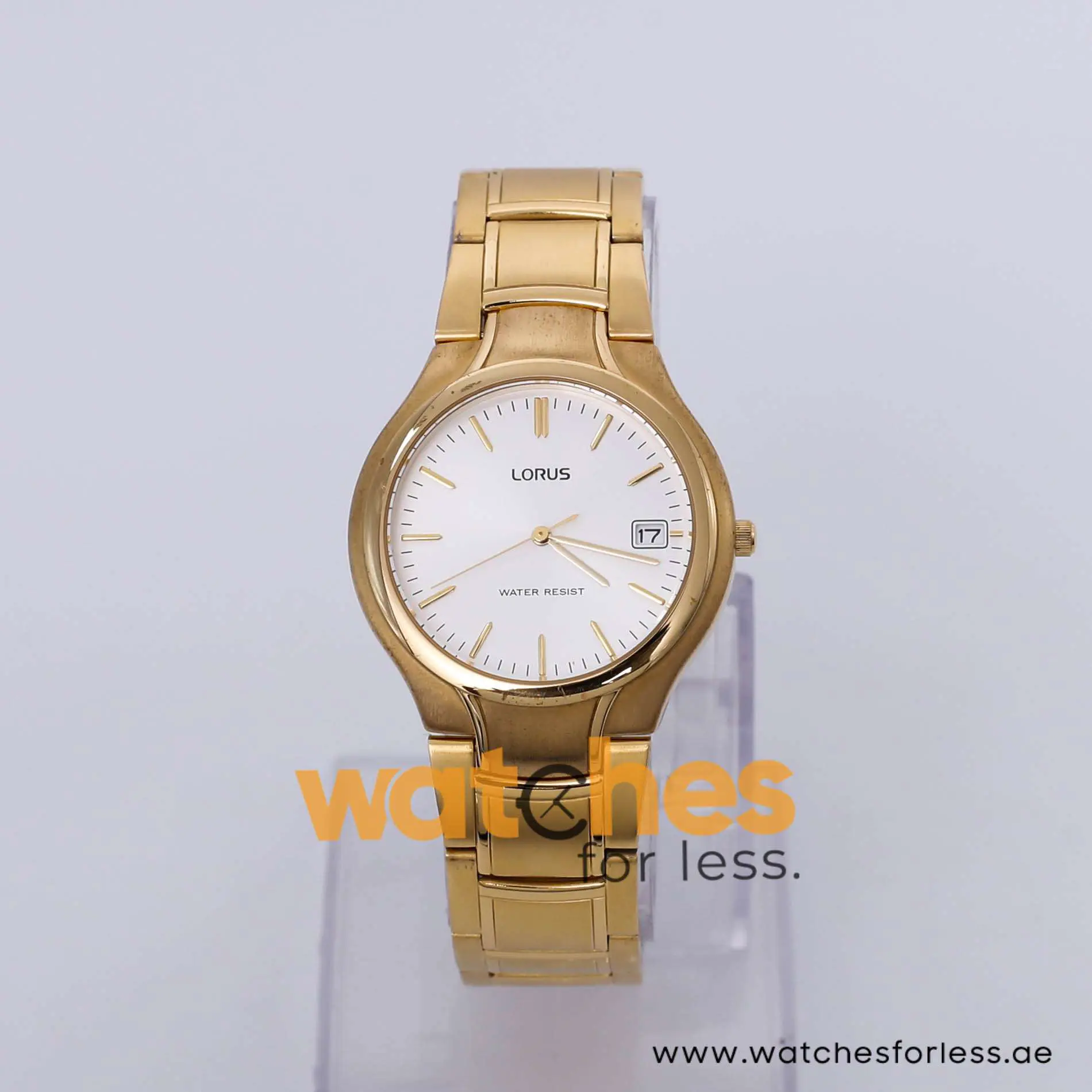 Lorus Men’s Quartz Gold Stainless Steel Silver Sunray Dial 36mm Watch RXH46CX9
