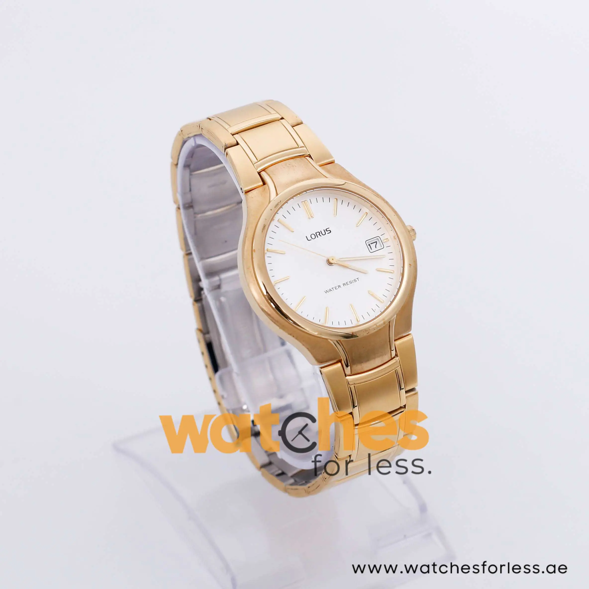 Lorus Men’s Quartz Gold Stainless Steel Silver Sunray Dial 36mm Watch RXH46CX9