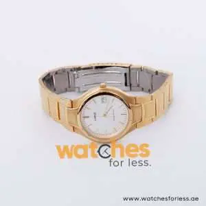 Lorus Men’s Quartz Gold Stainless Steel Silver Sunray Dial 36mm Watch RXH46CX9