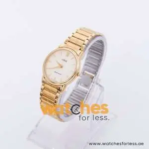 Lorus Women’s Quartz Gold Stainless Steel Beige Dial 31mm Watch RPU02AX