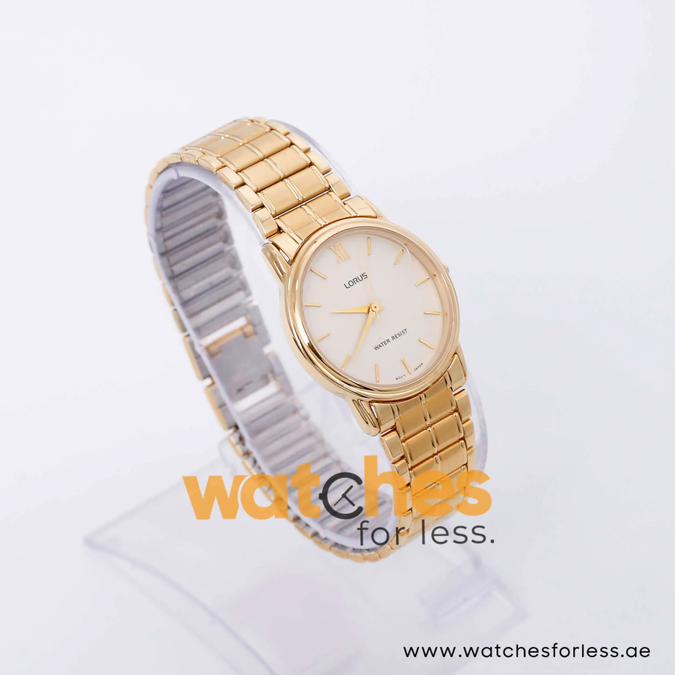 Lorus Women’s Quartz Gold Stainless Steel Beige Dial 31mm Watch RPU02AX