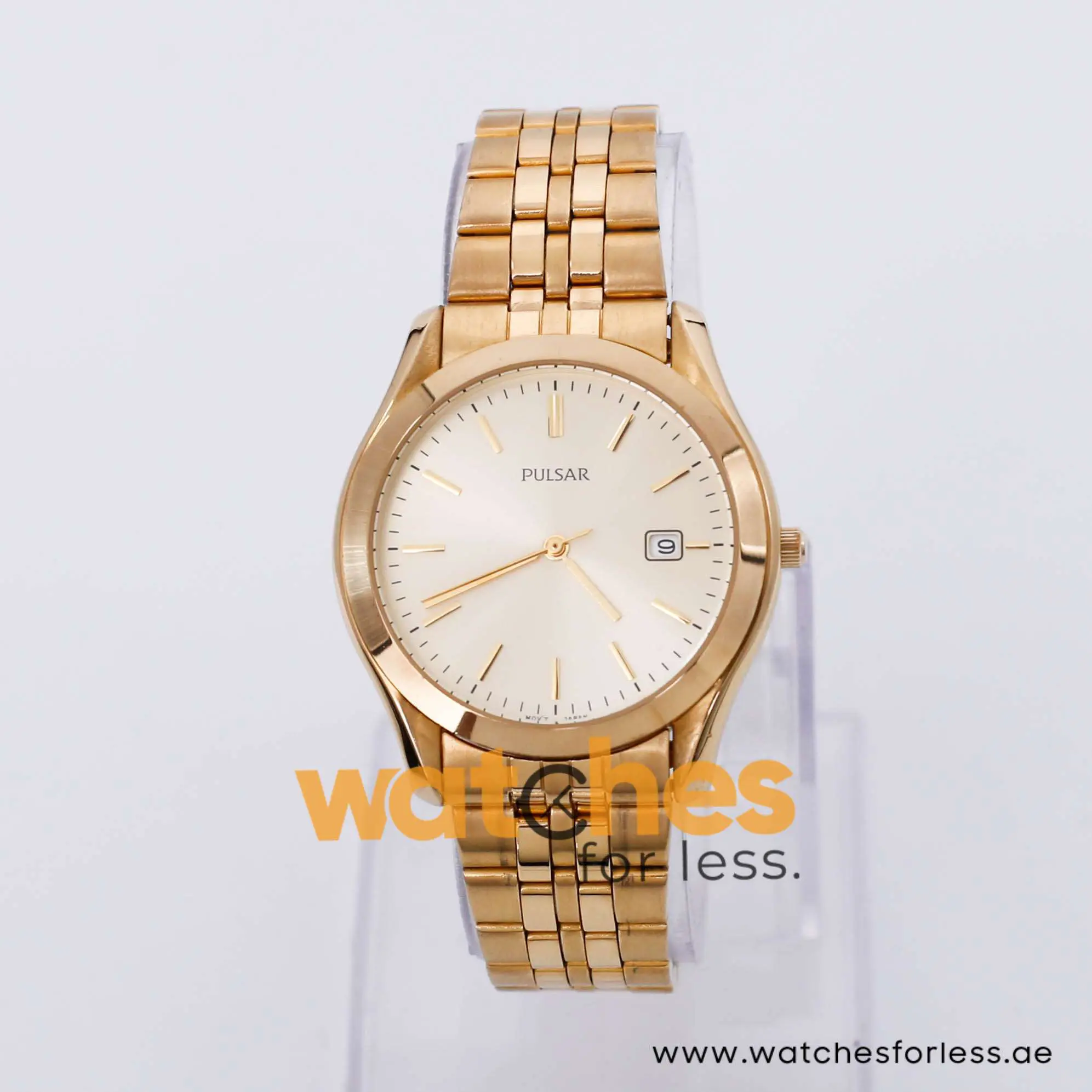 Pulsar Men’s Quartz Gold Stainless Steel Gold Dial 38mm Watch PXD538X