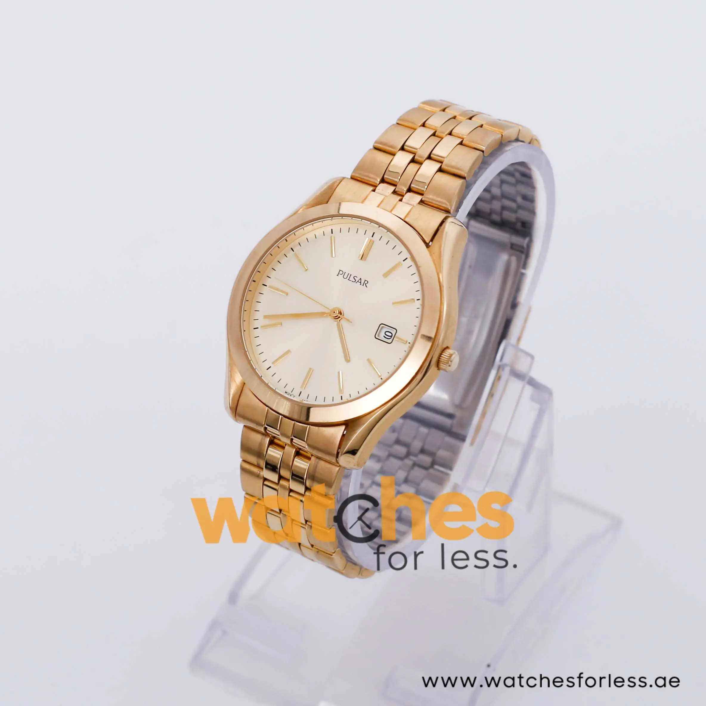 Pulsar Men’s Quartz Gold Stainless Steel Gold Dial 38mm Watch PXD538X