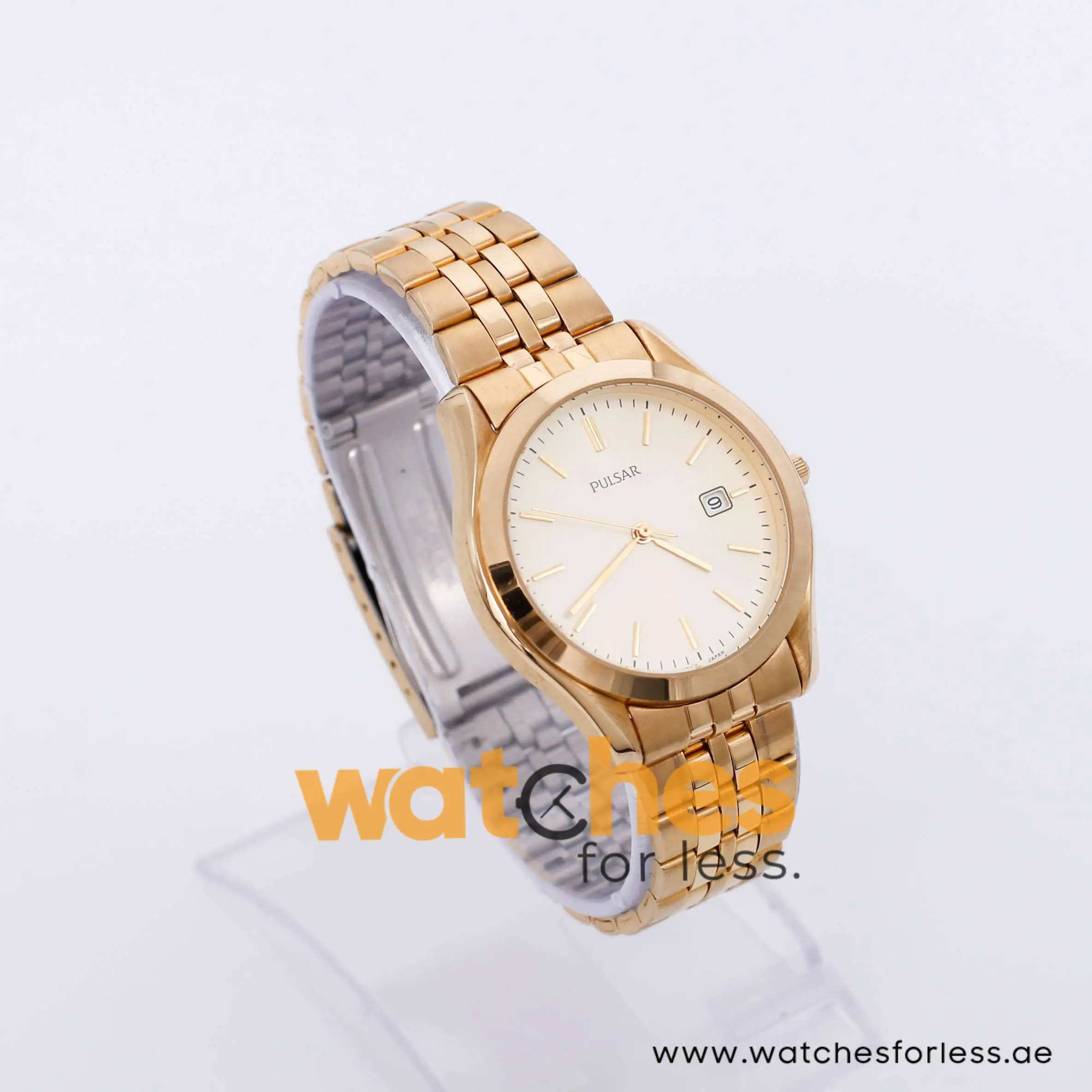 Pulsar Men’s Quartz Gold Stainless Steel Gold Dial 38mm Watch PXD538X