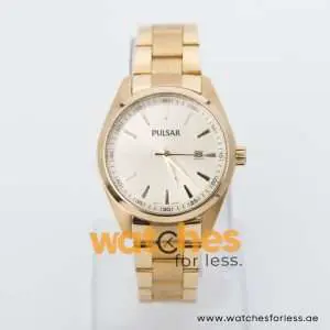 Pulsar Men’s Quartz Gold Stainless Steel Champagne Dial 40mm Watch PH9102X9