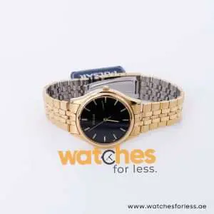Pulsar Men’s Quartz Gold Stainless Steel Black Dial 35mm Watch PRS620X9