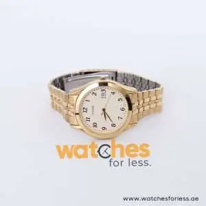 Pulsar Men’s Quartz Gold Stainless Steel Beige Dial 38mm Watch PXD514X