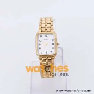 Pulsar Women’s Quartz Gold Stainless Steel White Dial 27mm Watch PRS512X