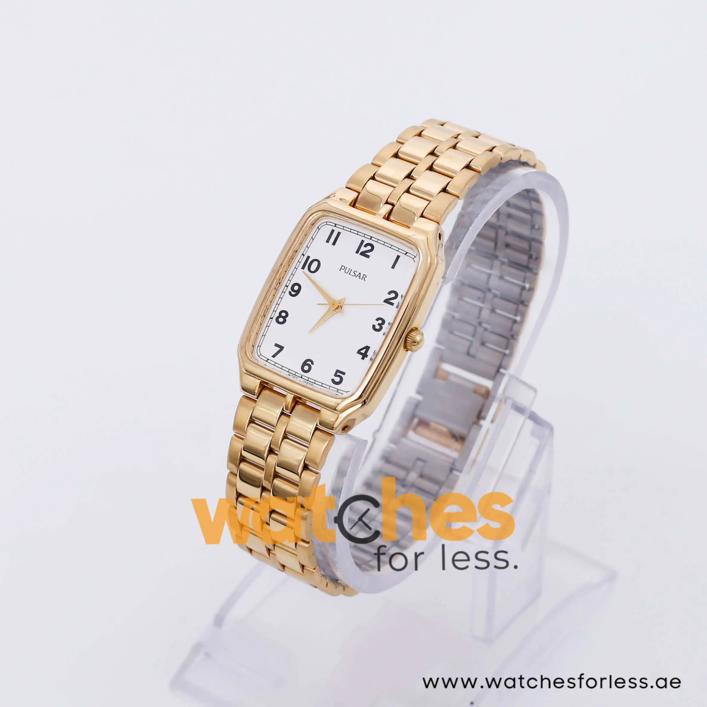Pulsar Women’s Quartz Gold Stainless Steel White Dial 27mm Watch PRS512X