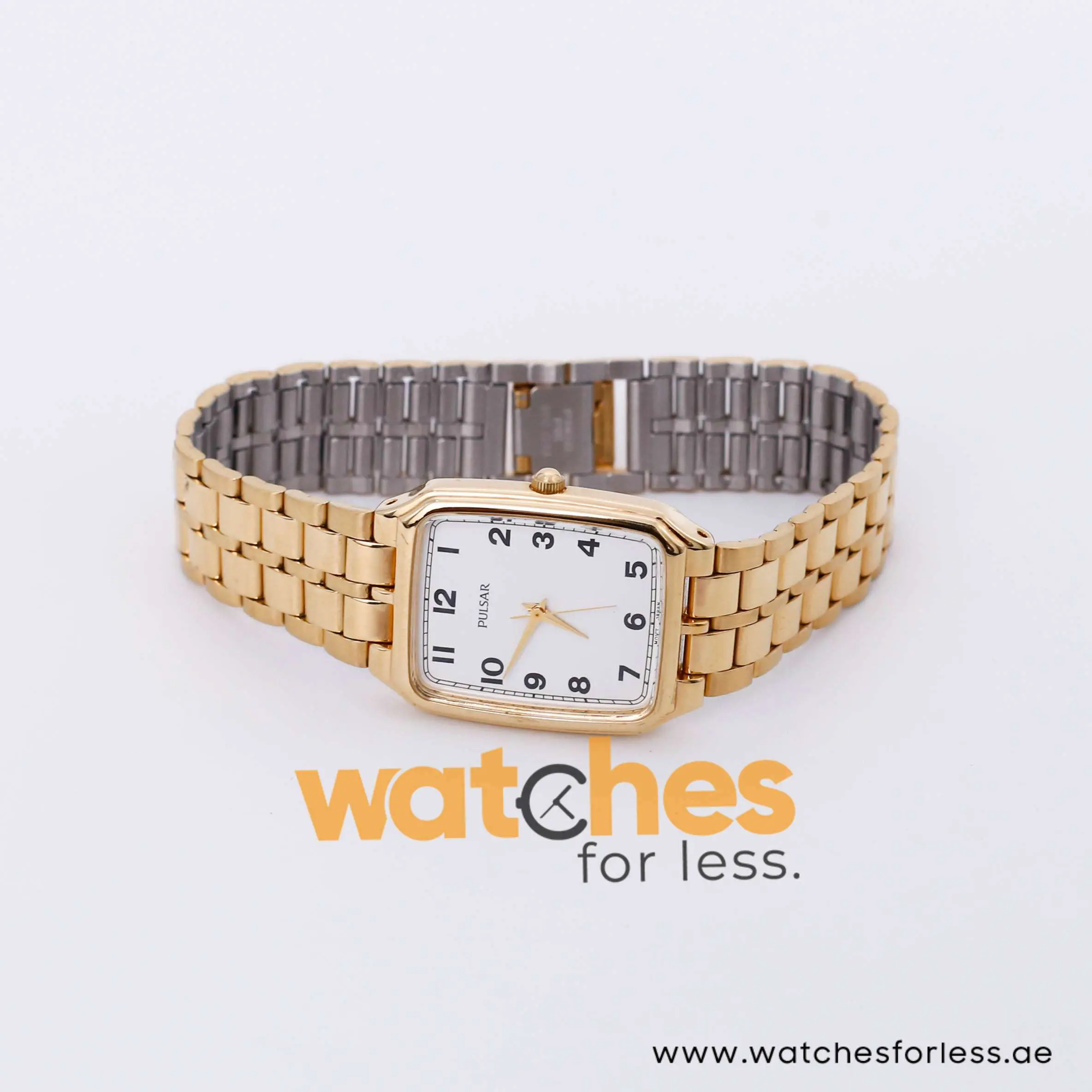 Pulsar Women’s Quartz Gold Stainless Steel White Dial 27mm Watch PRS512X