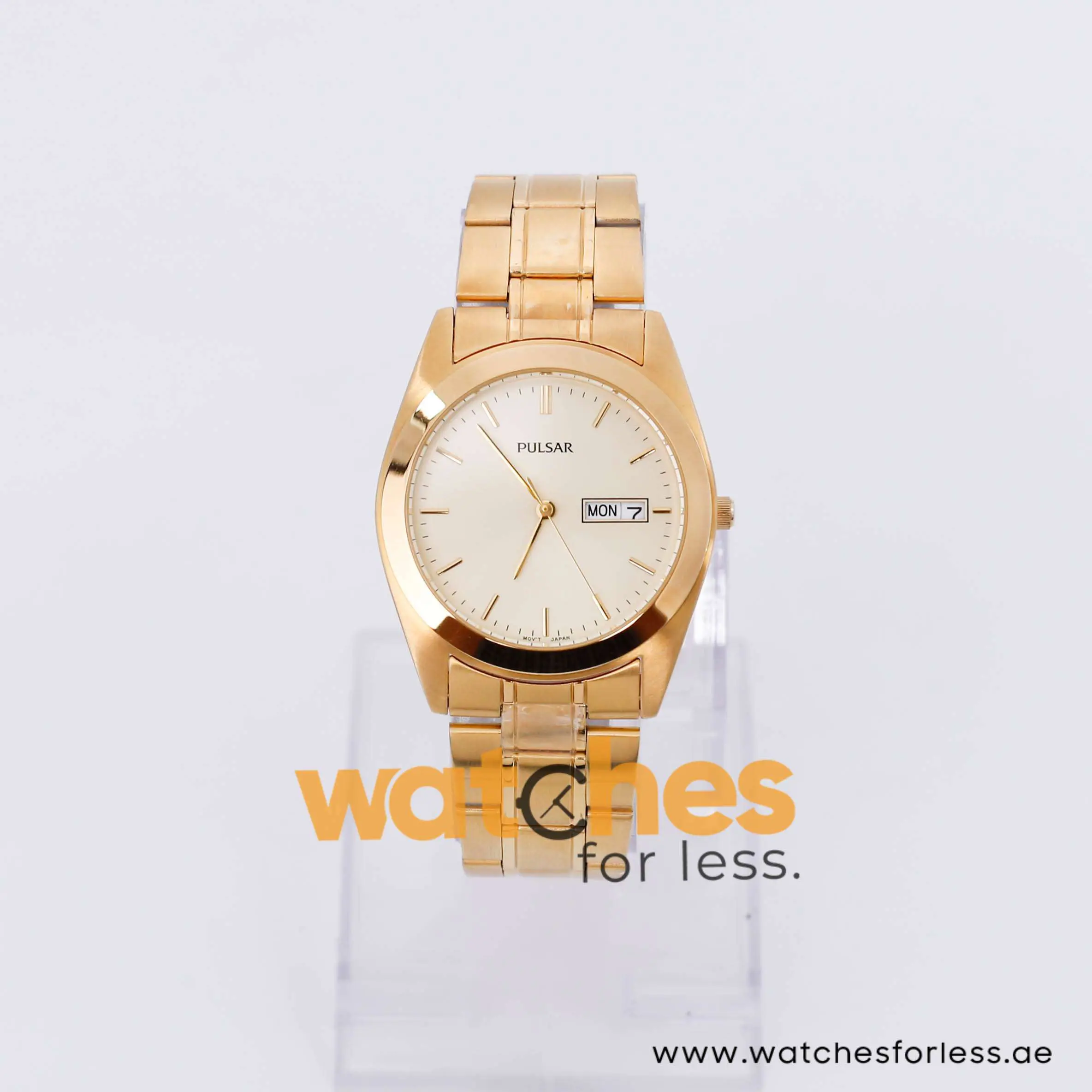 Pulsar Men’s Quartz Gold Stainless Steel Gold Dial 36mm Watch PXF194X