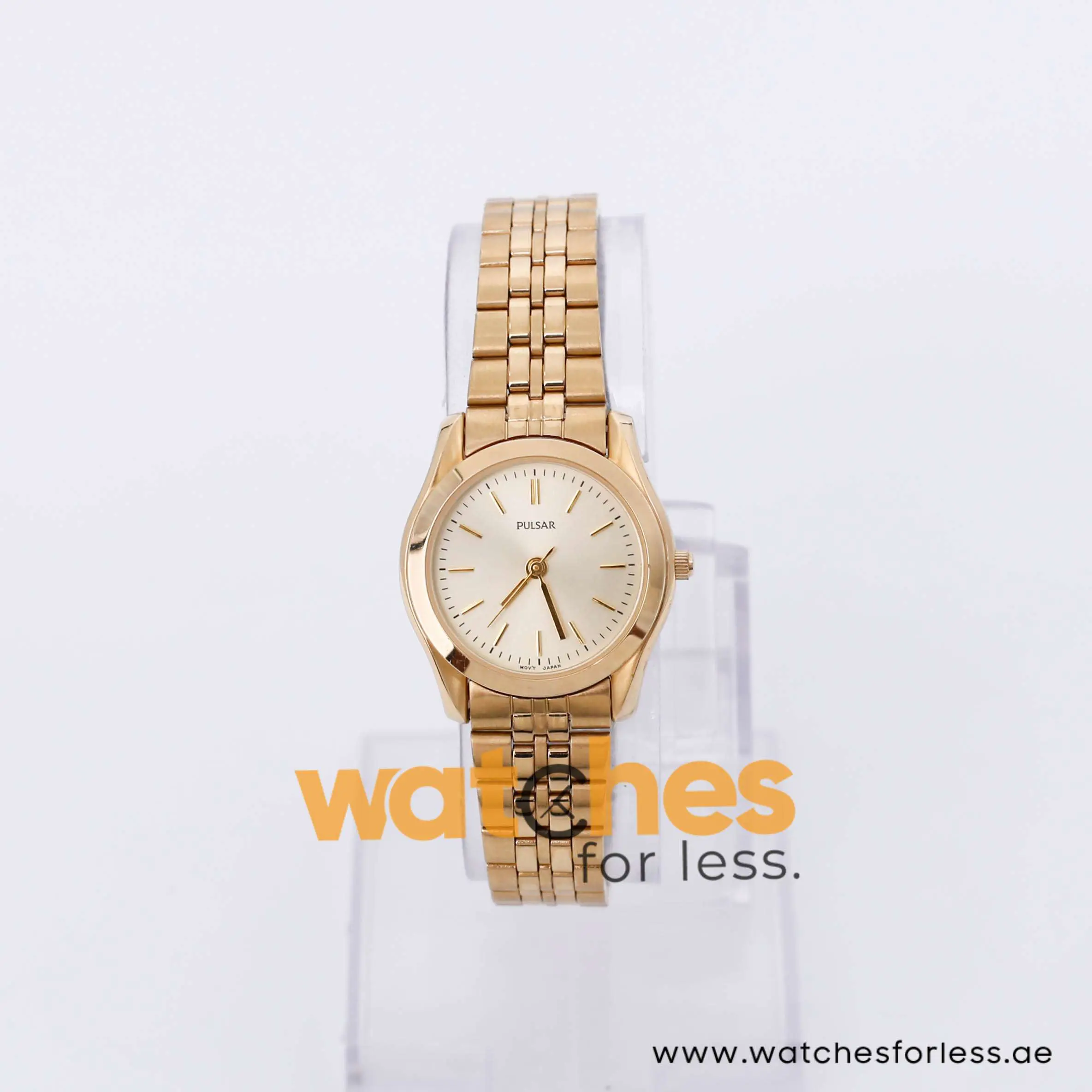 Pulsar Women’s Quartz Gold Stainless Steel Gold Dial 28mm Watch PRS506X