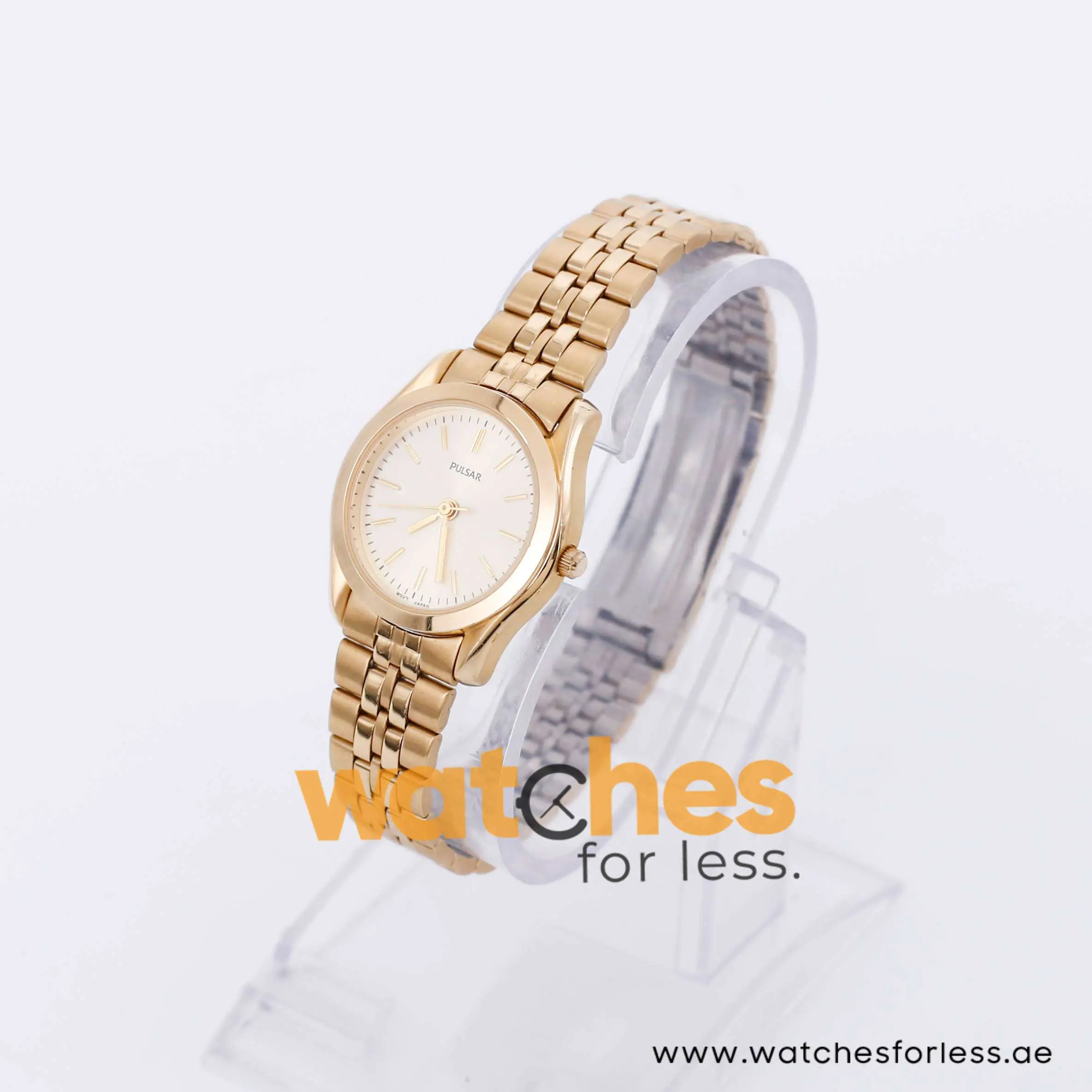 Pulsar Women’s Quartz Gold Stainless Steel Gold Dial 28mm Watch PRS506X