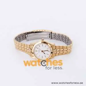 Pulsar Women’s Quartz Gold Stainless Steel White Dial 27mm Watch PRS482X