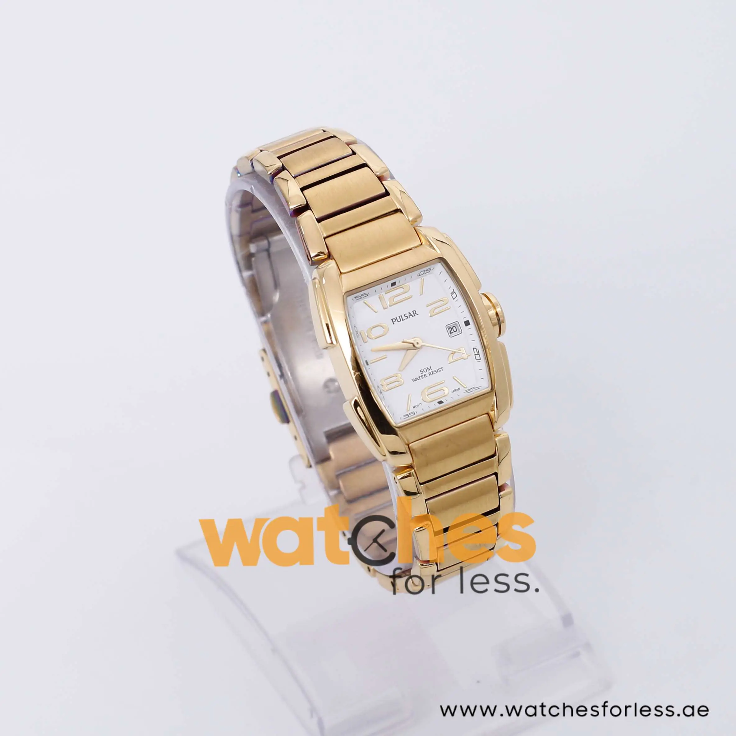Pulsar Women’s Quartz Gold Stainless Steel White Dial 24mm Watch PXT614X1