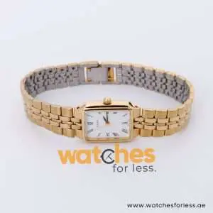 Pulsar Women’s Quartz Gold Stainless Steel White Dial 20mm Watch PTC208X