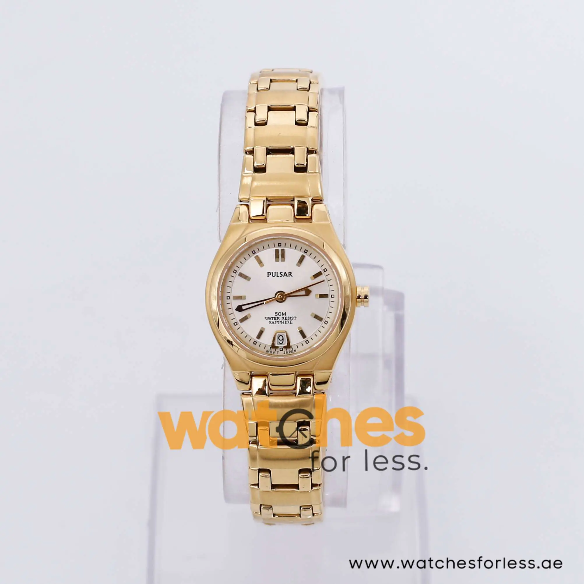 Pulsar Women’s Quartz Gold Stainless Steel Silver Dial 24mm Watch PXT602X1