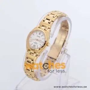 Pulsar Women’s Quartz Gold Stainless Steel Silver Dial 24mm Watch PXT602X1