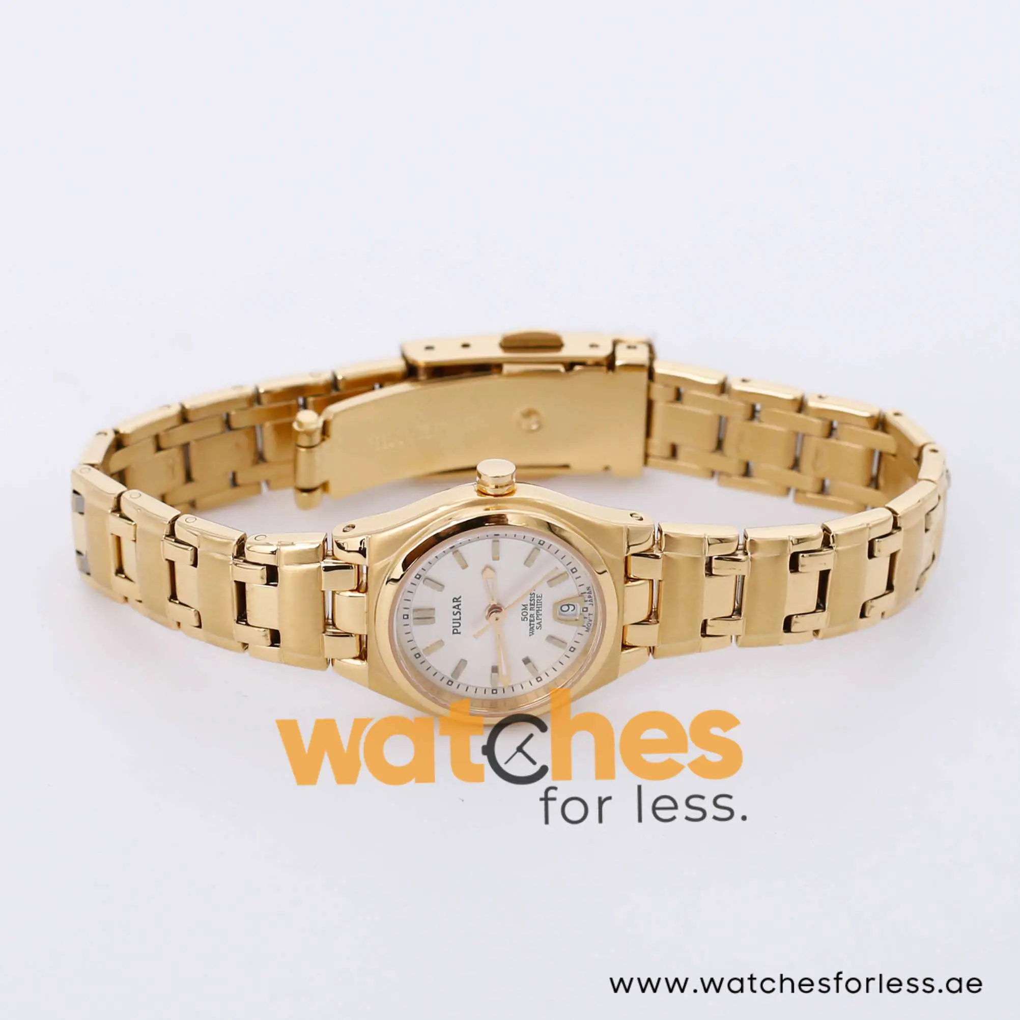 Pulsar Women’s Quartz Gold Stainless Steel Silver Dial 24mm Watch PXT602X1
