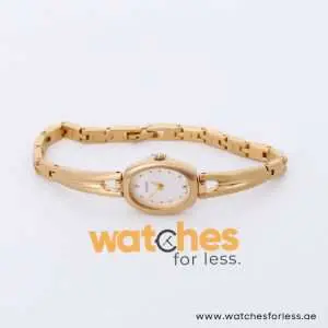 Pulsar Women’s Quartz Gold Stainless Steel White Dial 17mm Watch PT0176X