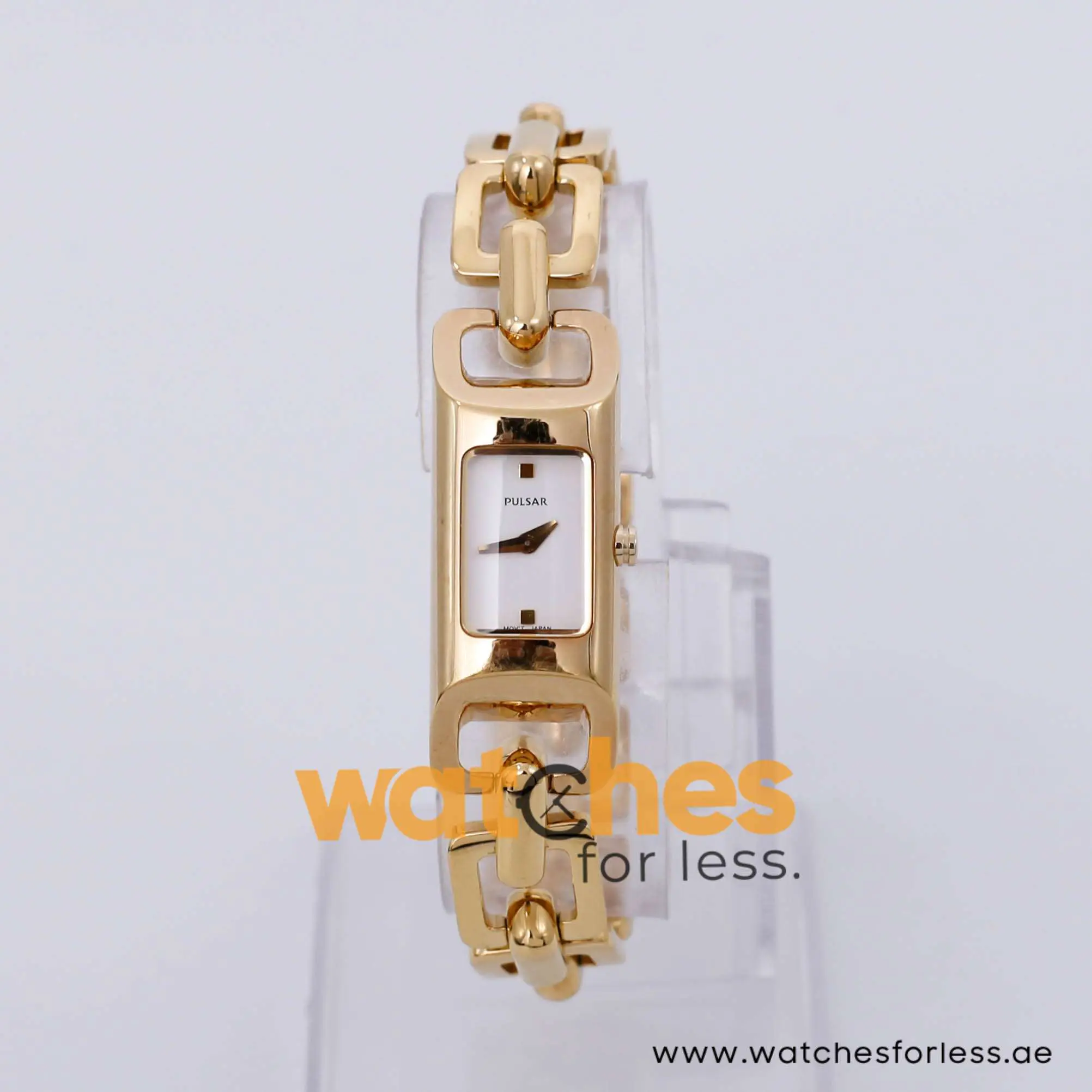 Pulsar Women’s Quartz Gold Stainless Steel White Dial 16mm Watch PEGA22X1