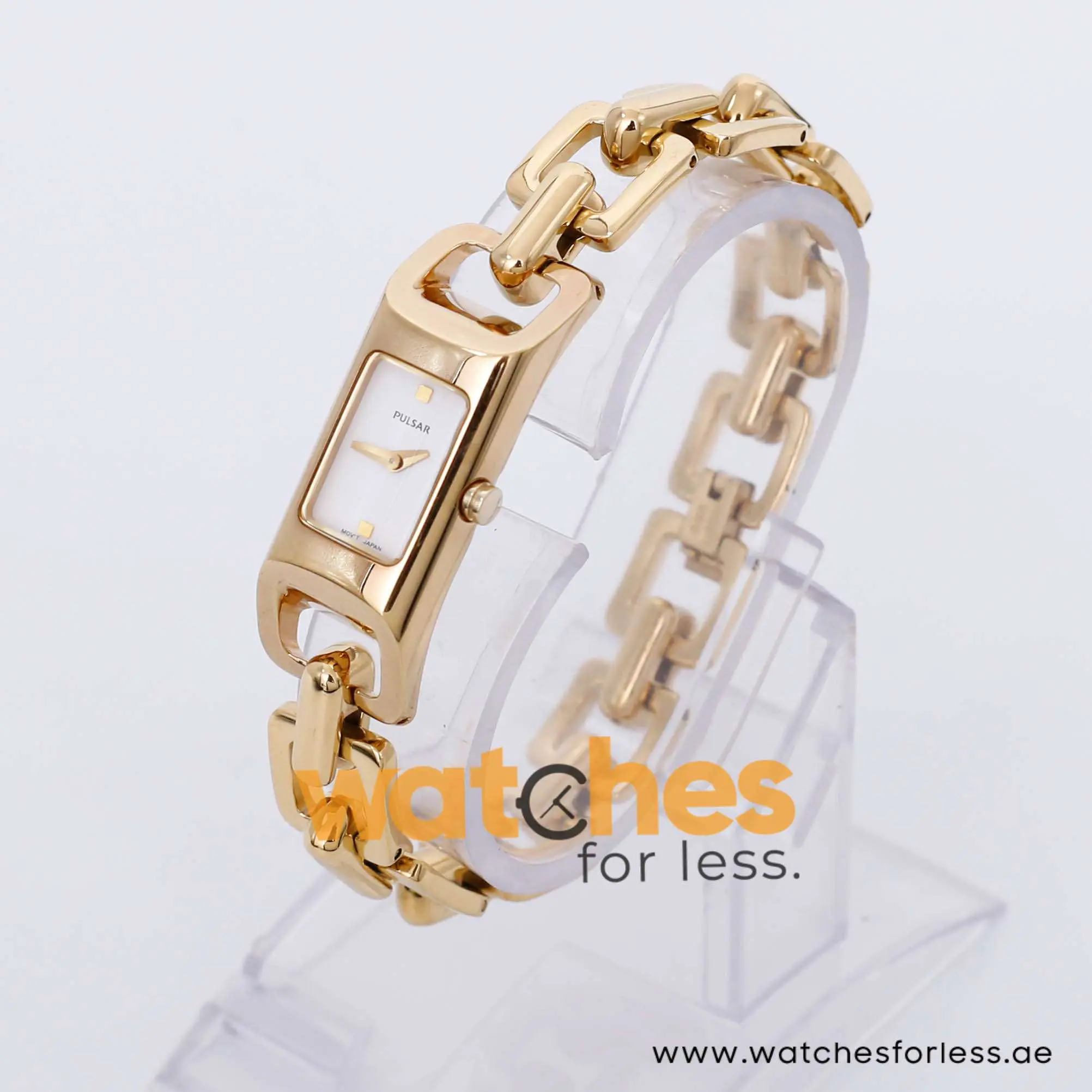 Pulsar Women’s Quartz Gold Stainless Steel White Dial 16mm Watch PEGA22X1