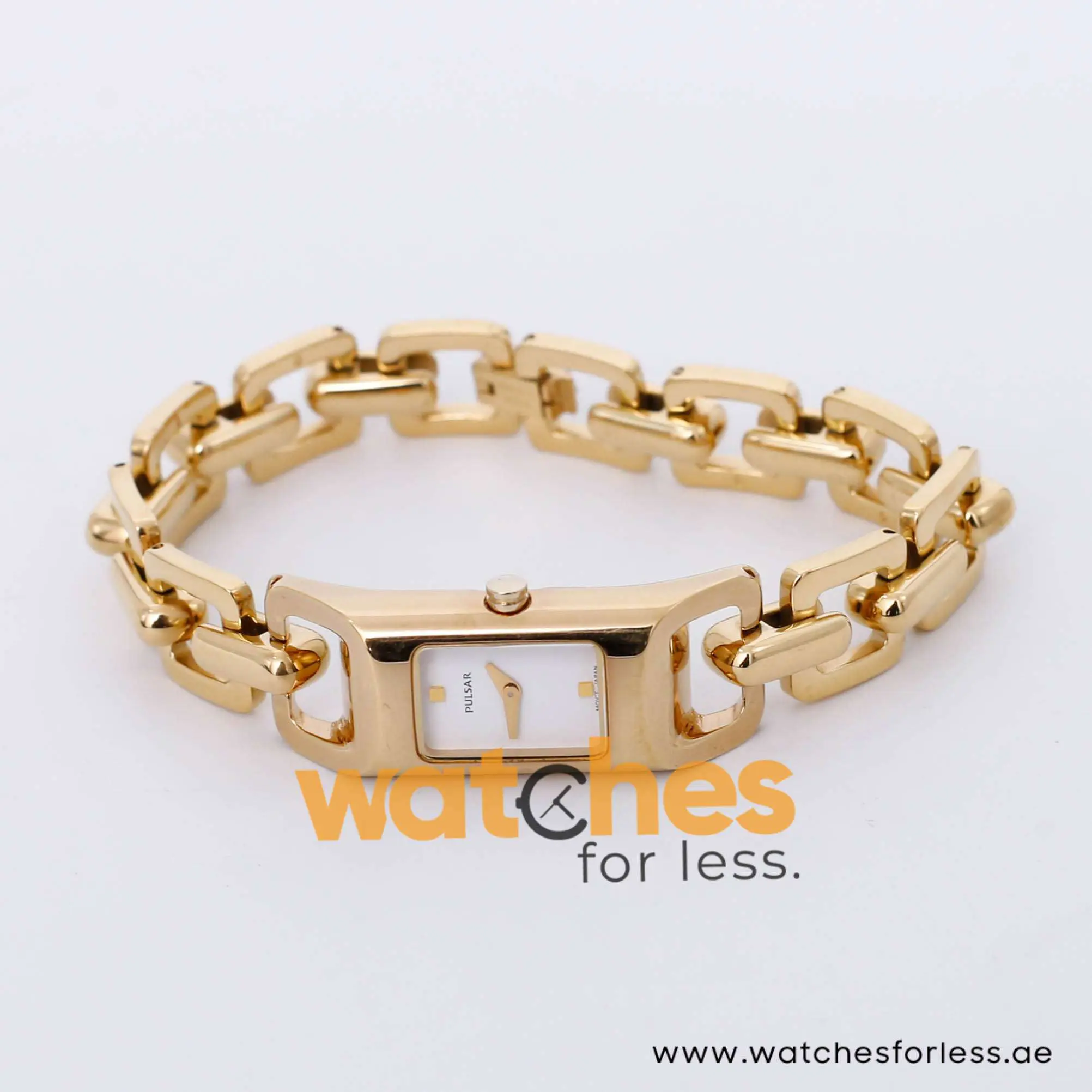 Pulsar Women’s Quartz Gold Stainless Steel White Dial 16mm Watch PEGA22X1