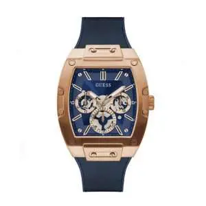 Guess Men’s Quartz Blue Silicone & Leather Strap Blue Dial 43mm Watch GW0202G4 UAE DUBAI AJMAN SHARJAH ABU DHABI RAS AL KHAIMA UMM UL QUWAIN ALAIN FUJAIRAH