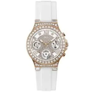 Guess Women’s Quartz White Silicone Strap White Dial 36mm Watch GW0257L2 UAE DUBAI AJMAN SHARJAH ABU DHABI RAS AL KHAIMA UMM UL QUWAIN ALAIN FUJAIRAH