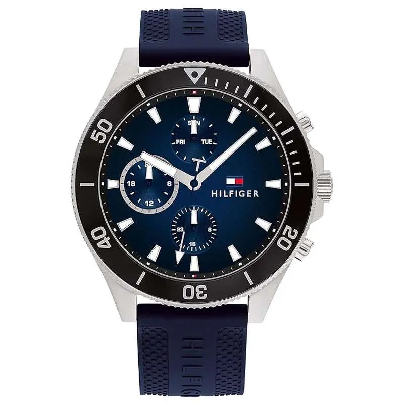 Tommy Hilfiger Men’s Quartz Blue Silicone Strap Blue Dial 46mm Watch 1791920 UAE DUBAI AJMAN SHARJAH ABU DHABI RAS AL KHAIMA UMM UL QUWAIN ALAIN FUJAIRAH