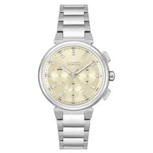 Hugo Boss Women’s Quartz Silver Stainless Steel Champagne Dial 38mm Watch 1502676 UAE DUBAI AJMAN SHARJAH ABU DHABI RAS AL KHAIMA UMM UL QUWAIN ALAIN FUJAIRAH