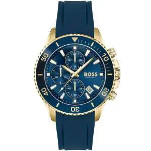 Hugo Boss Men’s Quartz Blue Silicone Strap Blue Dial 46mm Watch 1513965